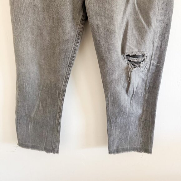 AGOLDE Gray Ripped Riley High Rise Straight Crop Jeans 28 - Picture 3 of 7